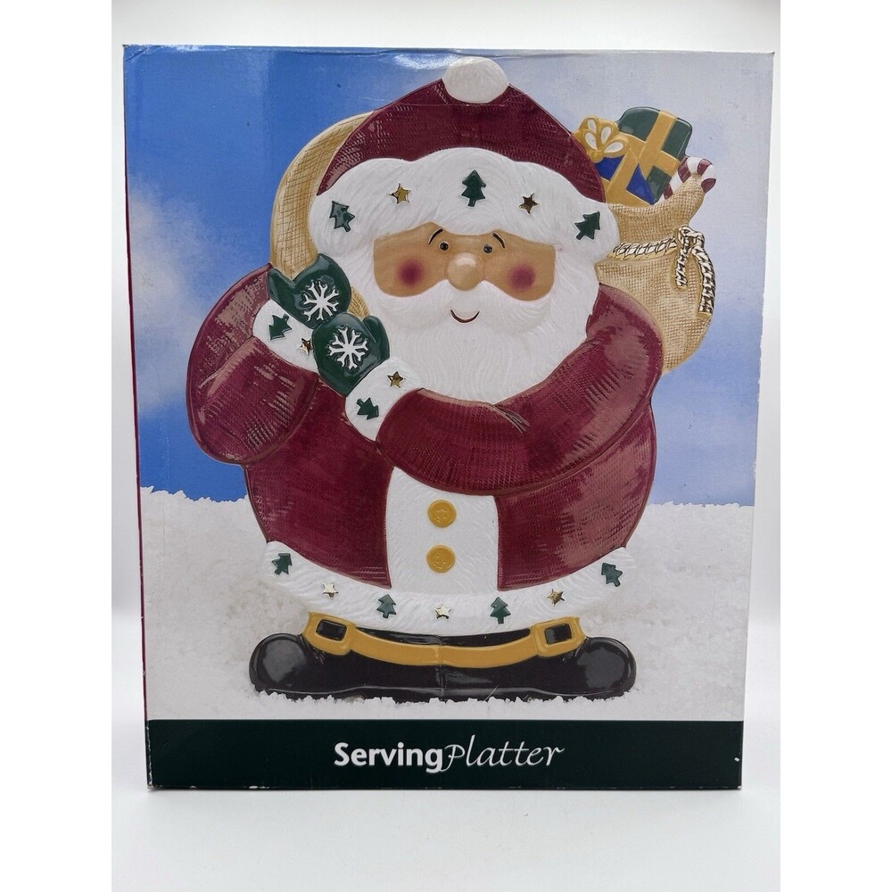 NEW Vintage St. Nicholas Square Serving plate Santa Claus Christmas Decor 1999